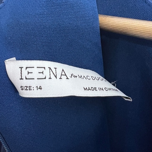 MAC DUGGAL PUFF SLEEVE PLEATED BODICE DRAPED GOWN IN MIDNIGHT BLUE SIZE 14 - Picture 10 of 16